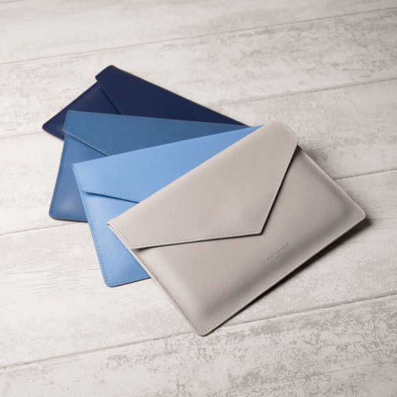 NWT Made in France Leather Crossbody Clutch Navy - Picture 11 of 13